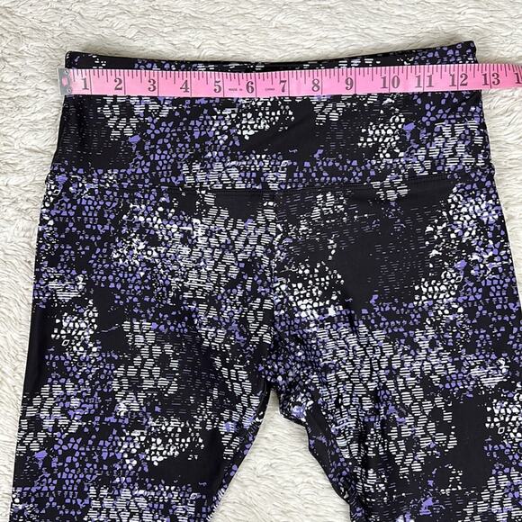 Lorna Jane Crusher Core Ankle Biter Legging Black Purple Crusher Print XS 0-2 - Picture 8 of 11